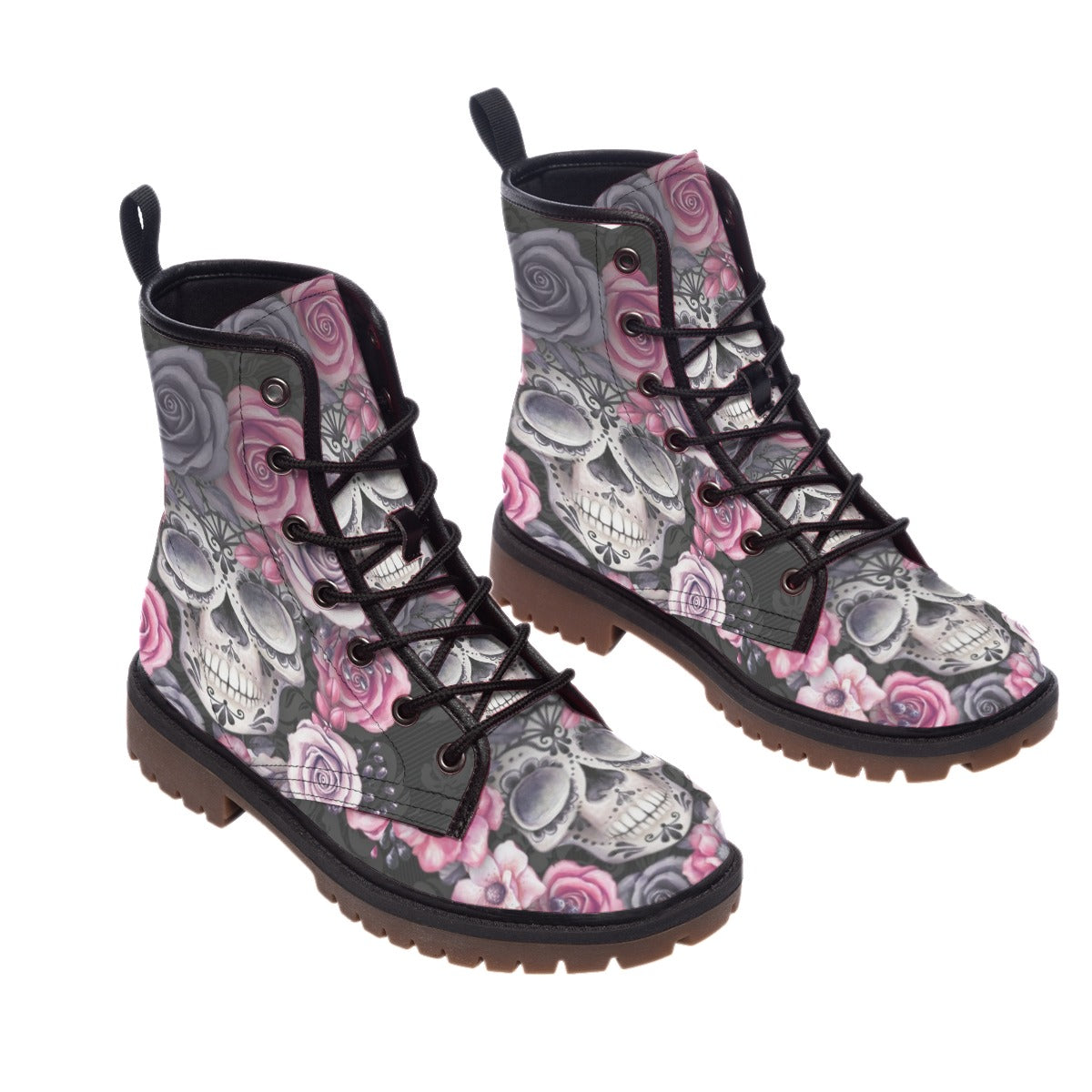 Sugar skull Dia de los muertos boots for men women, Day of the dead skull boots shoes