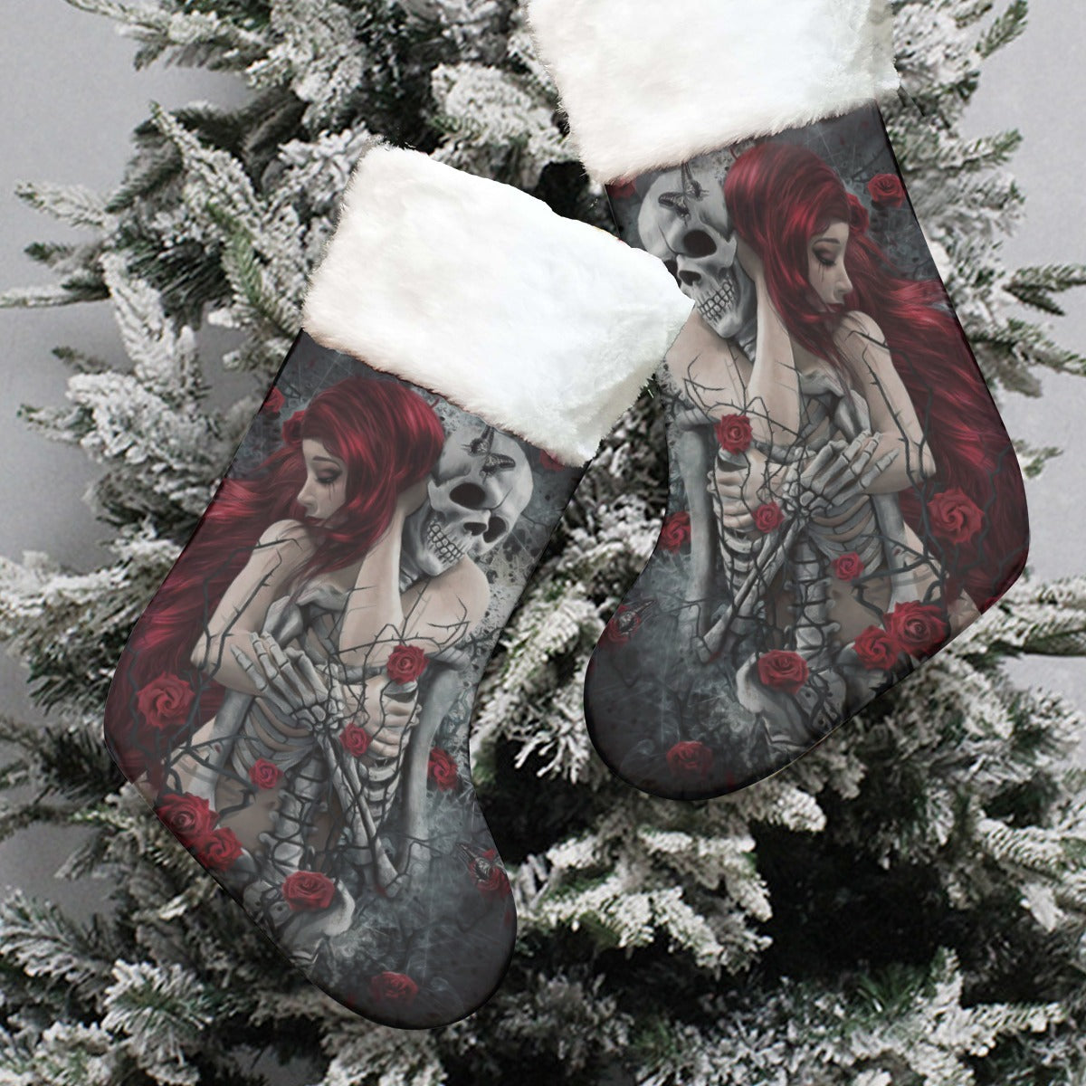Skull couple All-Over Print Christmas Socks