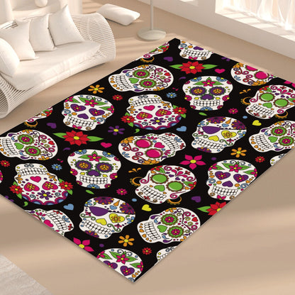 Dia de los muertos sugar skull pattern Foldable Rectangular Floor Mat