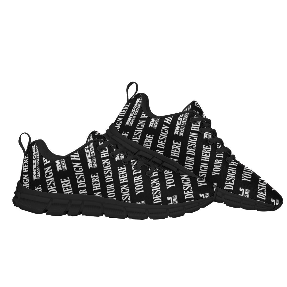 Custom Print on Demand POD Women's Sports Shoes With Black Sole