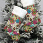 Day of the dead dia de los muertos All-Over Print Christmas Socks, sugar skull christmas stockings