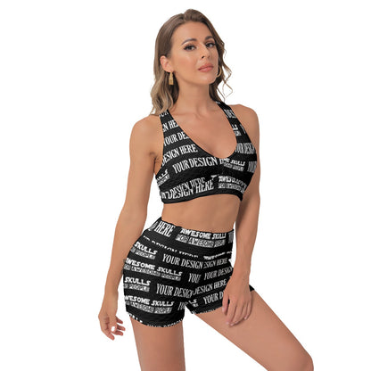 Custom Print on demand POD women's suit Sports Bra Suit