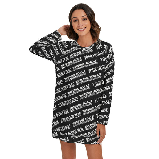 Custom Print on demand POD women's Knitwear & Cardigan Round Neck Raglan Sleeve Sweater