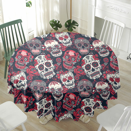Sugar skull Waterproof tablecloth | Round 180(gsm)