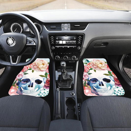 Sugar skull Floral skeleton Car Mats