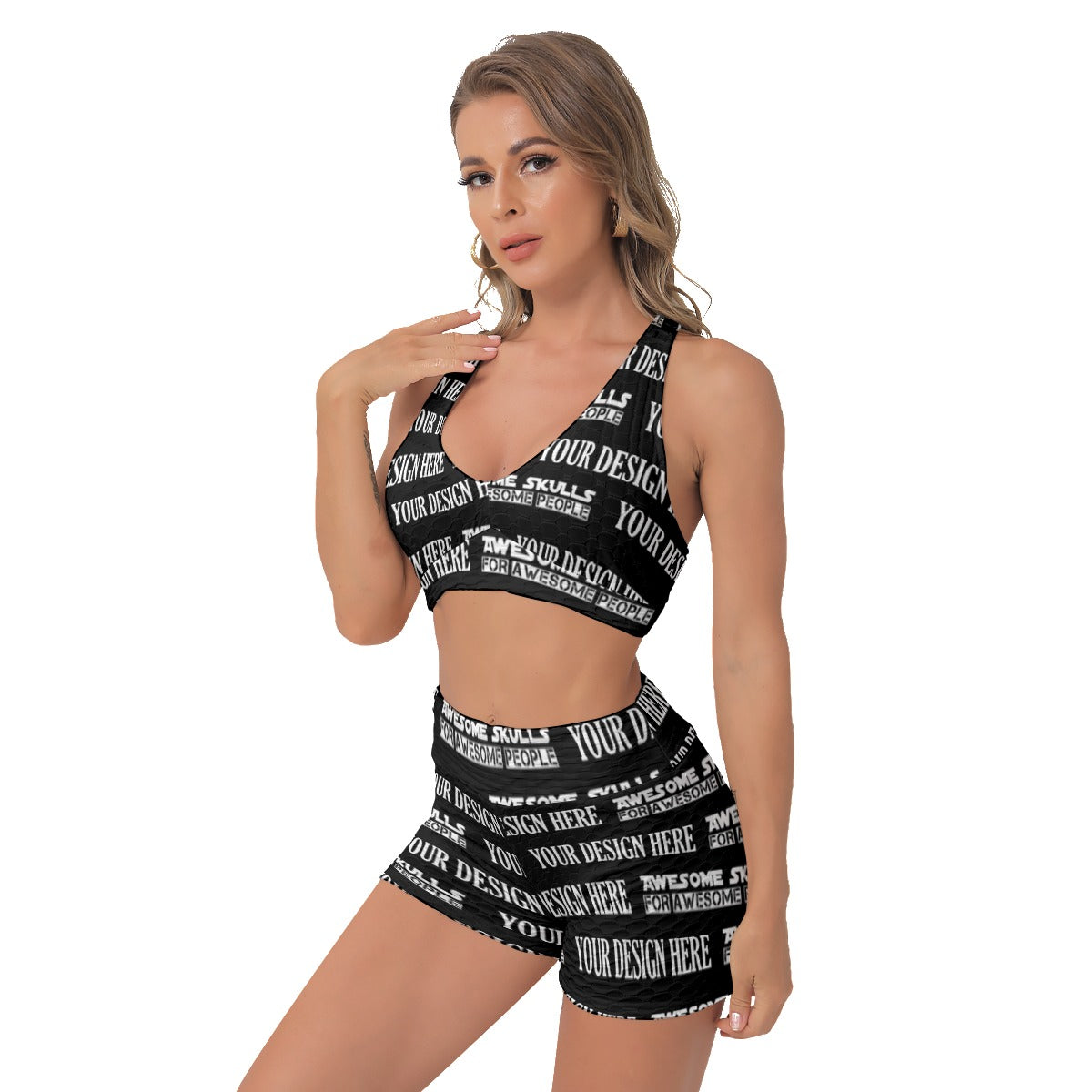 Custom Print on demand POD women's suit Sports Bra Suit