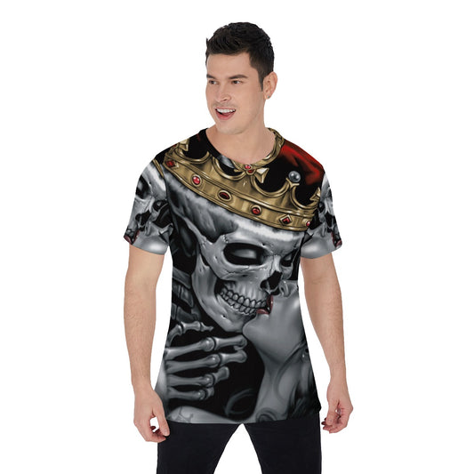KING & QUEEN skull Men's O-Neck T-Shirt, Skull V-Neck tshirt