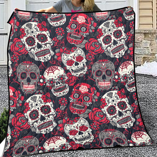 Halloween sugar skull day of the dead Household Lightweight & Breathable Quilt