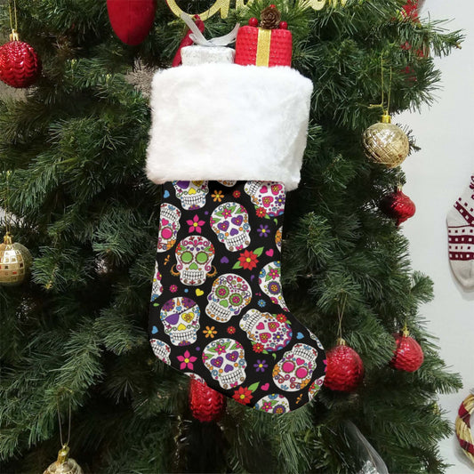 Sugar skull pattern Christmas Socks