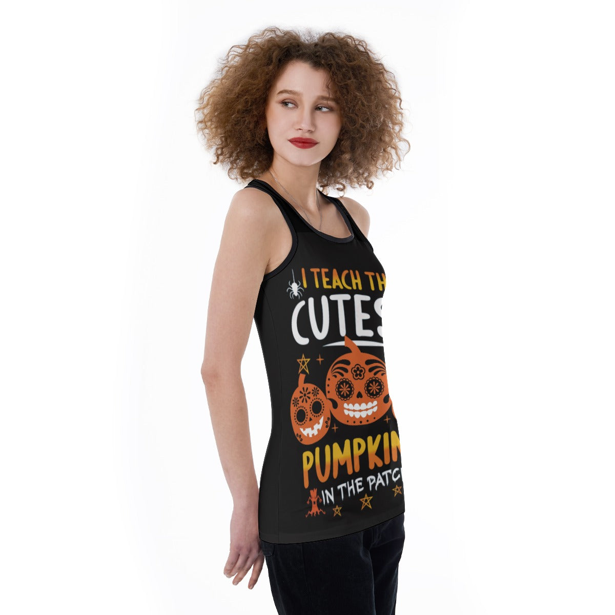 Sugar skull Halloween Women's Back Hollow Tank Top