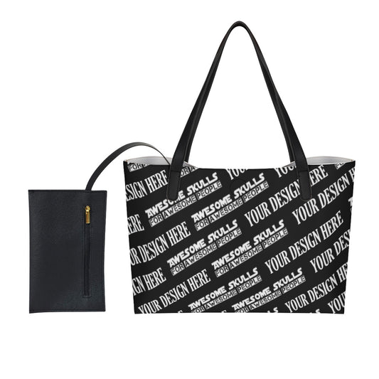 Custom - Shopping Tote Bag With Black Mini Purse