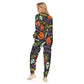 Halloween pumpkin Women's Crop Sweatshirt Suit, Halloween gothic suit