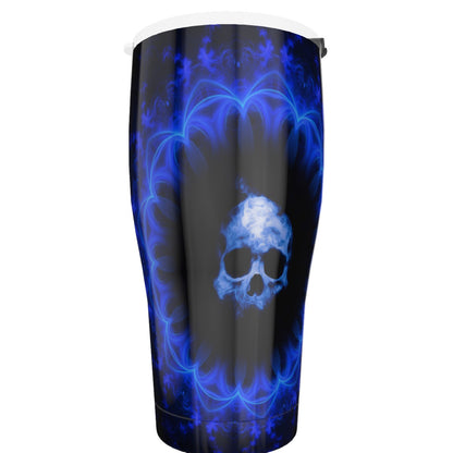 Gothic skull Tumbler 30oz, Grim reaper Halloween skeleton Travel mug cup tumbler