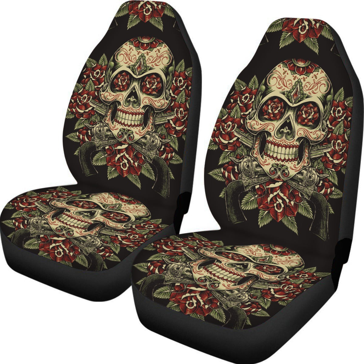 Sugar skull Universal Car Seat Cover With Thickened Back