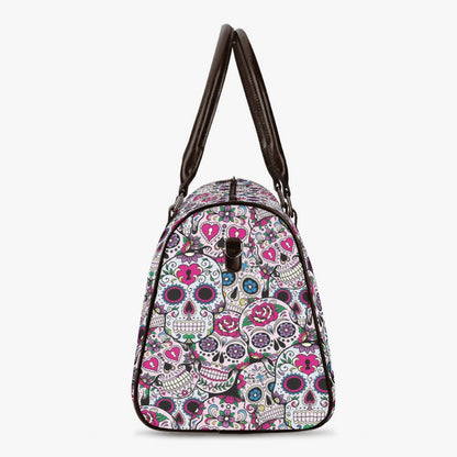 Cinco de mayo skull Canvas Weekend Travel Bag, day of the dead Carry On Bag, floral sugar skull Canvas Weekend Travel Bag, cinco de mayo skull bag