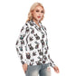 Mexican skull Women's Hoodie With Zipper, Day of the dead skull zip hoodie sweatshirt