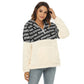 Custom print on demand pod Women's Hoodie Borg Fleece Hoodie With Half Zip