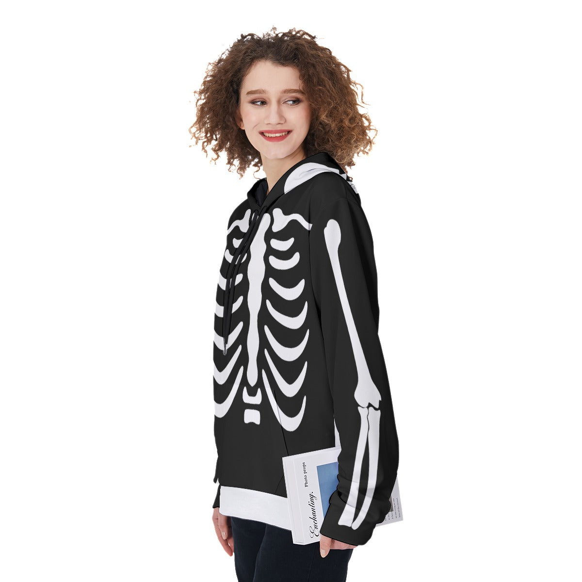 Skeleton All-Over Print Women's Heavy Fleece Hoodie