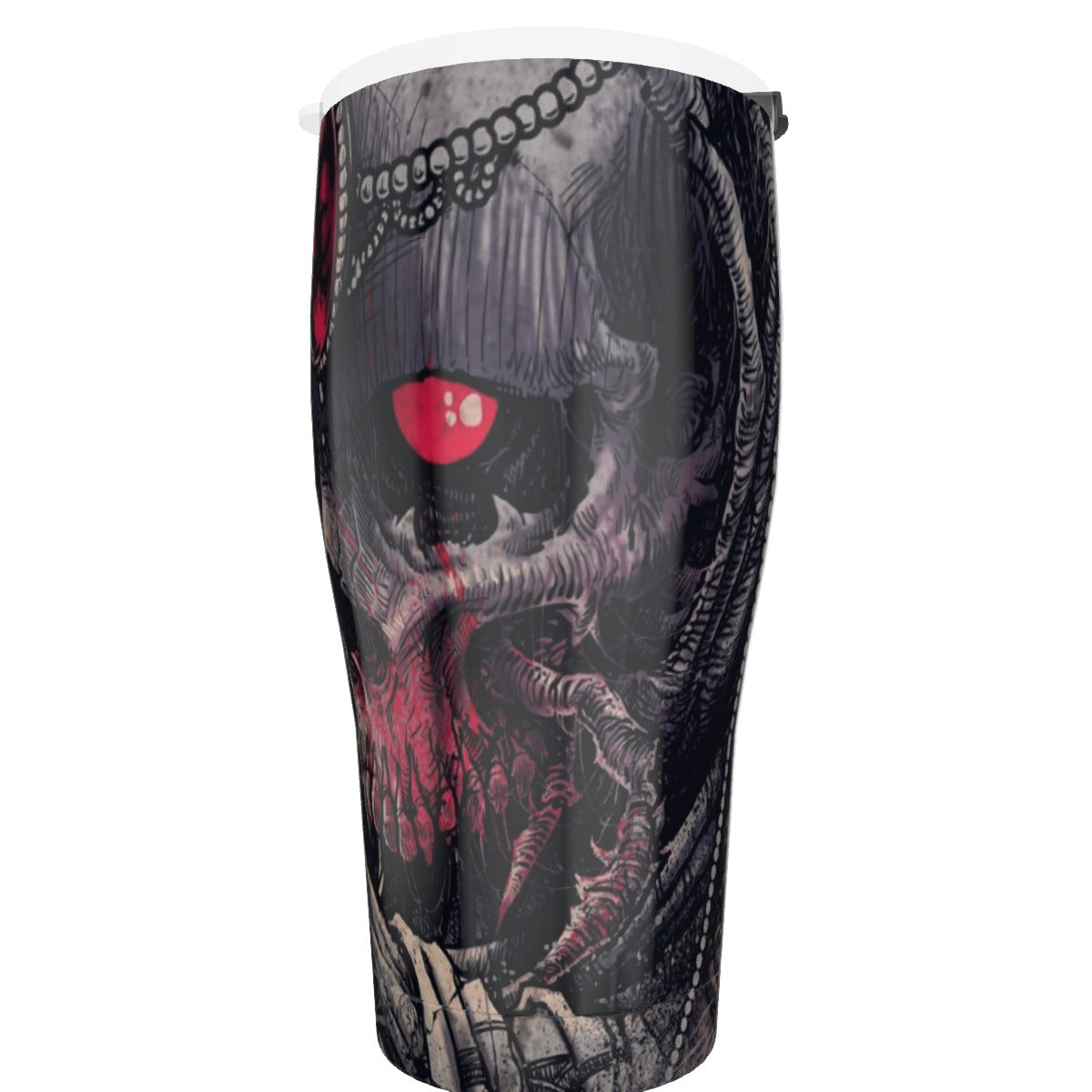 Gothic Halloween skull Tumbler 30oz, skeleton mug, skull mug