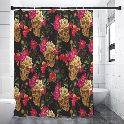 Floral skull Shower Curtains, sugar skull shower curtain, skull Shower Curtains 150（gsm)