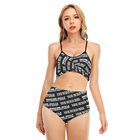 Custom Print on demand POD women's swimsuit Bikini Swimsuit With Cross Straps