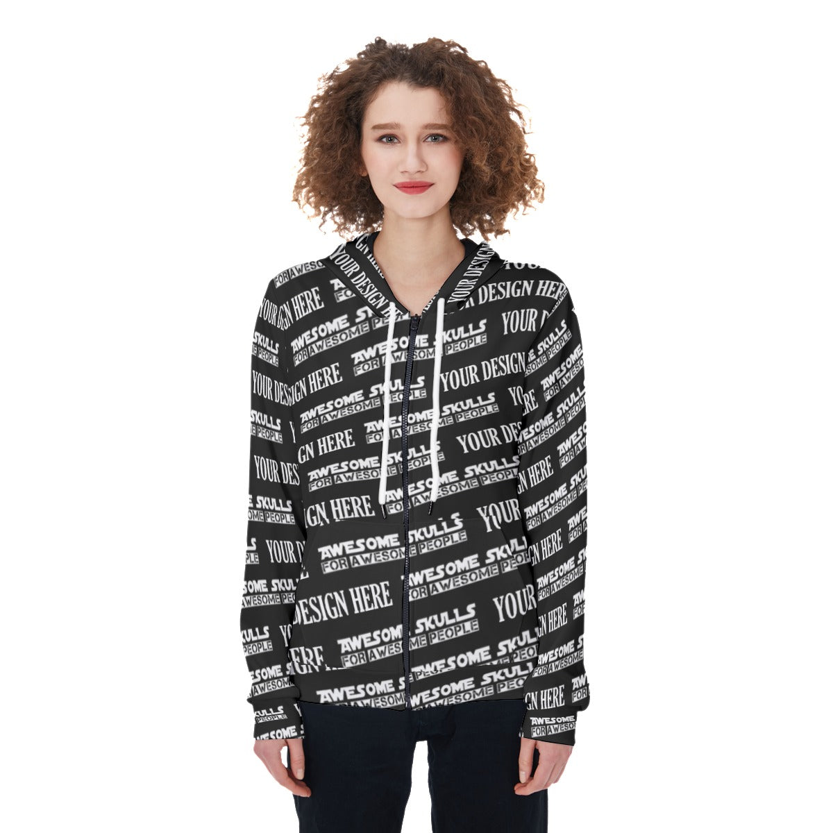 Custom print on demand pod Women's Hoodie Zip Up Hoodie