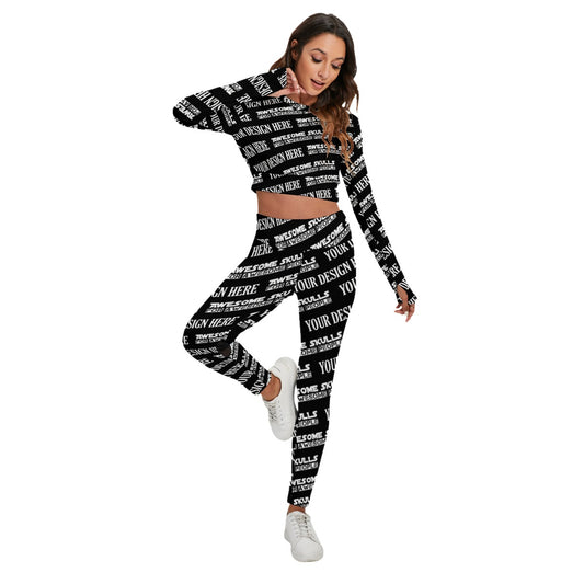 Custom Print on demand POD women's suit Sport Set With Backless Top And Leggings