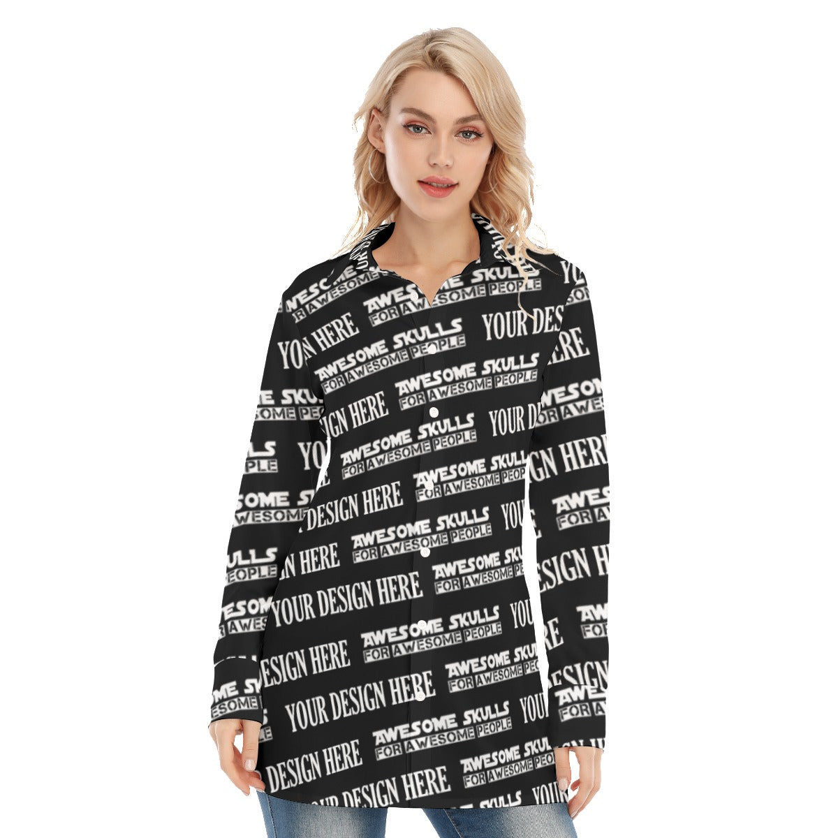 Custom print on demand pod Women's Shirts Long Shirt