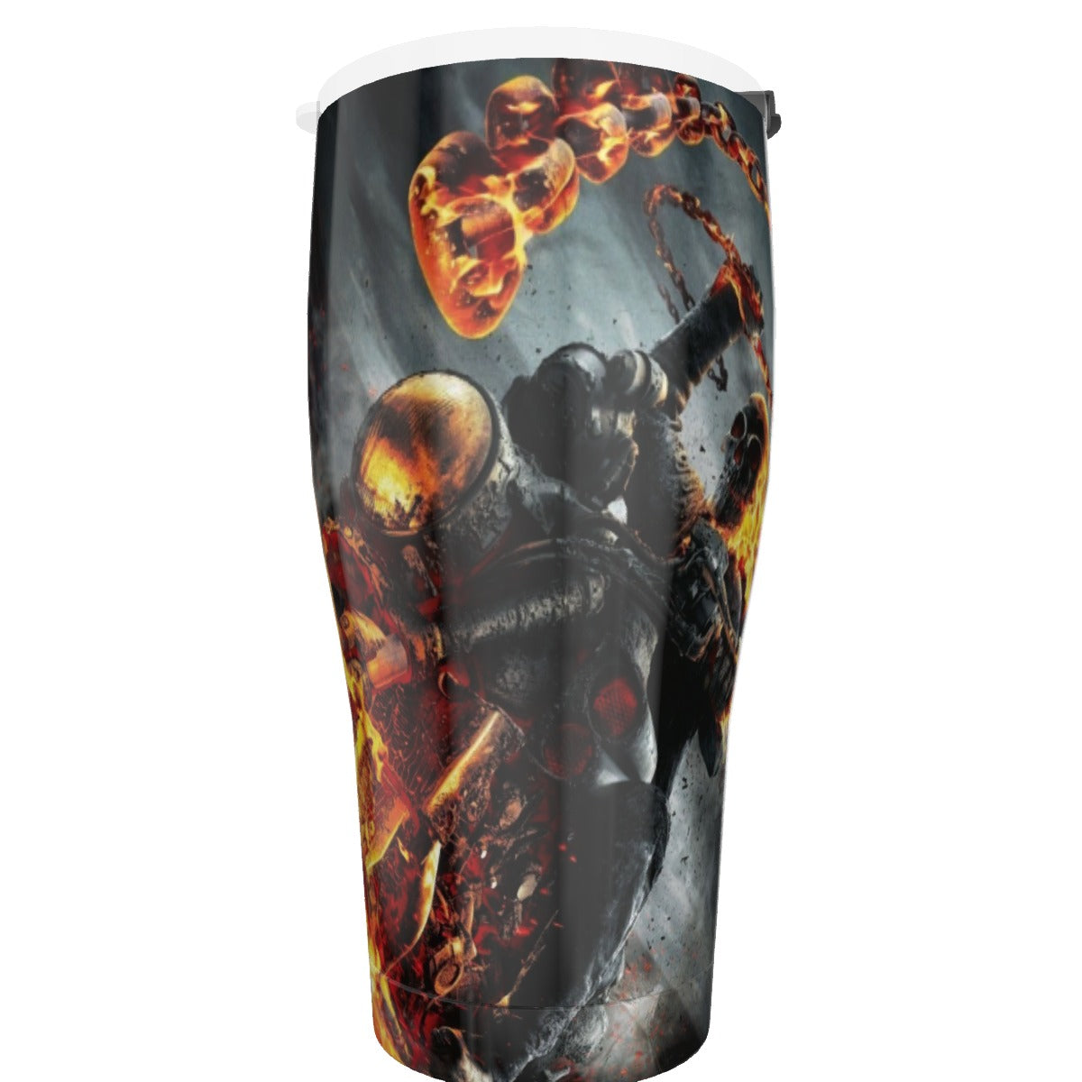 Goth motorcycle biker skull Tumbler 30oz, Grim reaper skull travel cup mug tumblers