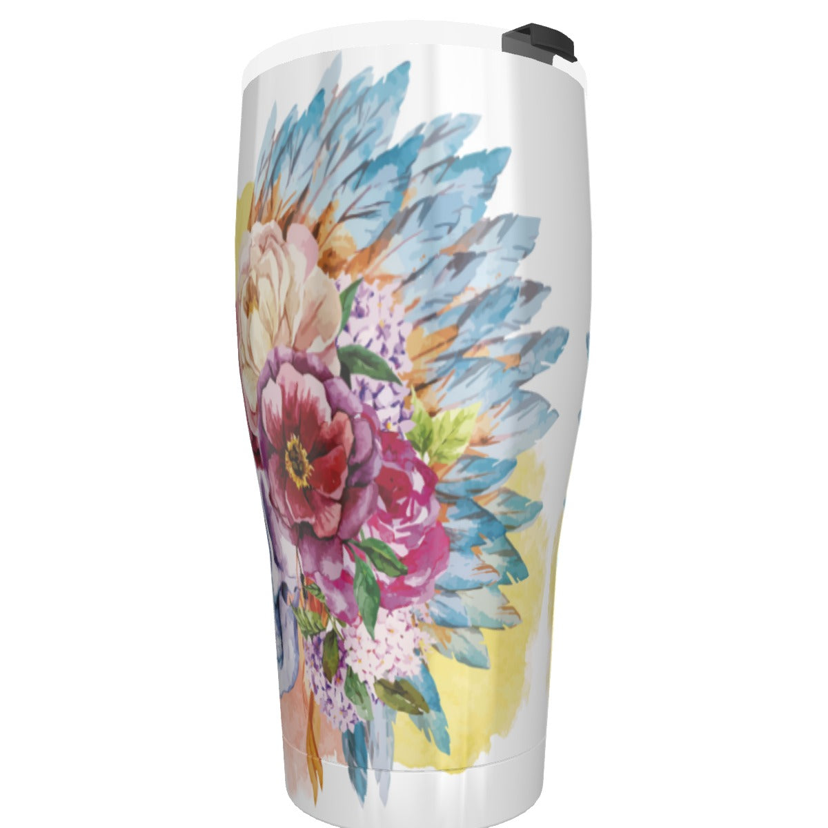 Floral skull Tumbler 30oz, Day of the dead sugar skull tumbler cup mug