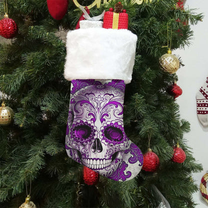 Sugar skull All-Over Print Christmas Socks - Sugar skull stocking