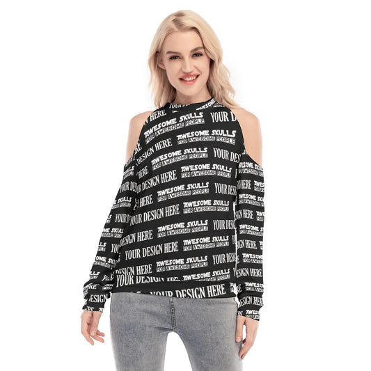 Custom print on demand pod Women's Hoodie Cold Shoulder Sweatirt