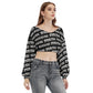 Custom print on demand pod Women's Hoodie V-neck Long Sleeve Cropped Sweatshirt