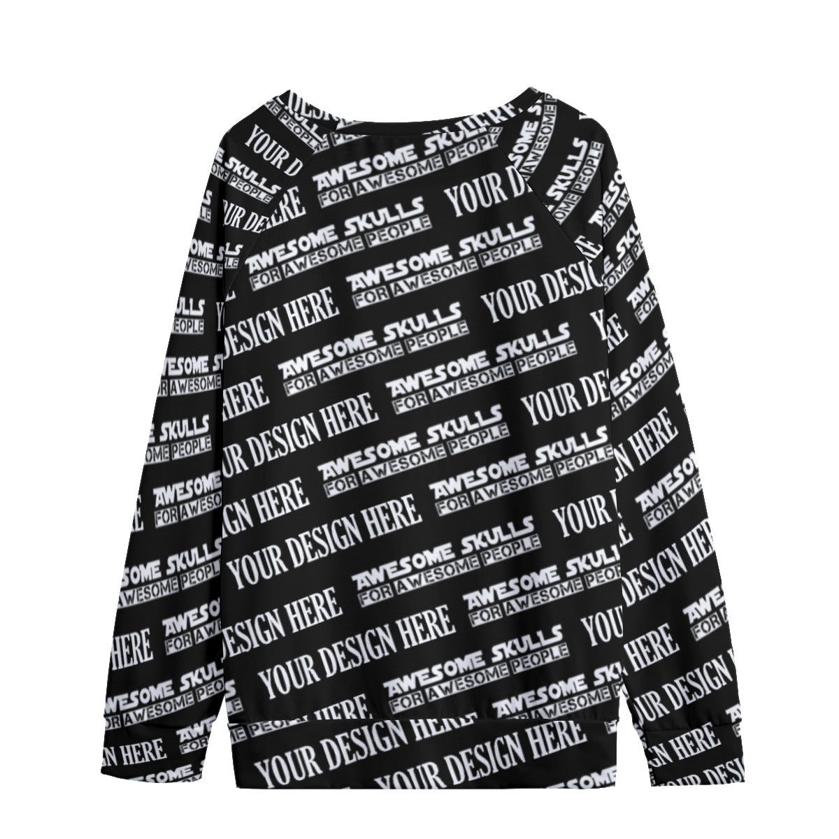 Custom print on demand pod Women's Hoodie Round Neck Raglan Sleeve Sweatshirt