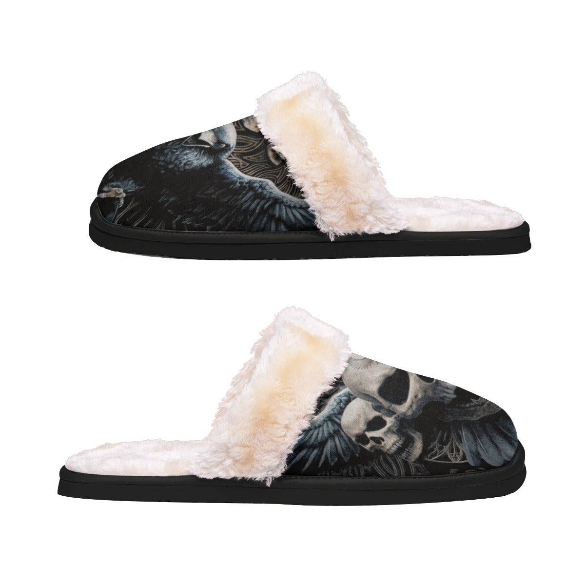 Gothic skull Home Plush Slippers