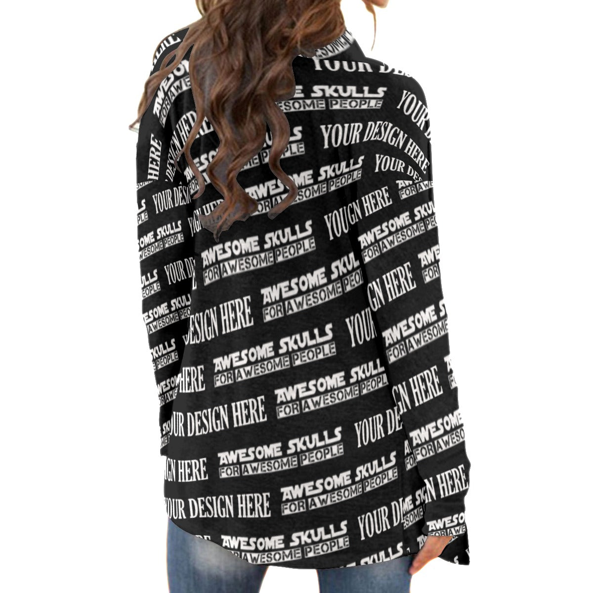 Custom Print on demand POD women's Knitwear & Cardigan Cardigan With Long Sleeve