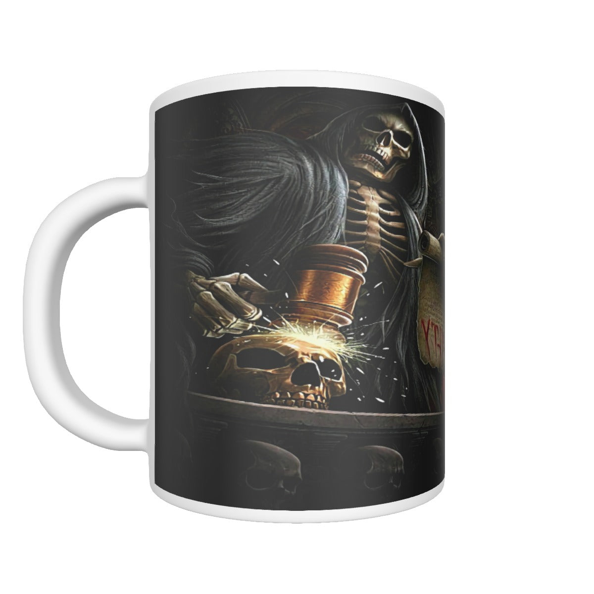 Grim reaper gothic ceramics mug, Halloween horror skull mug tumbler