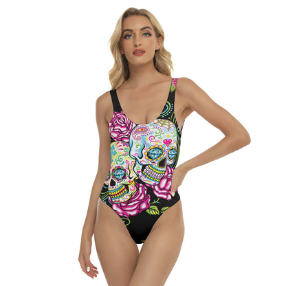 Sugar skull Women's One-piece Swimsuit, Day of the dead swimsuit, Halloween swimwear