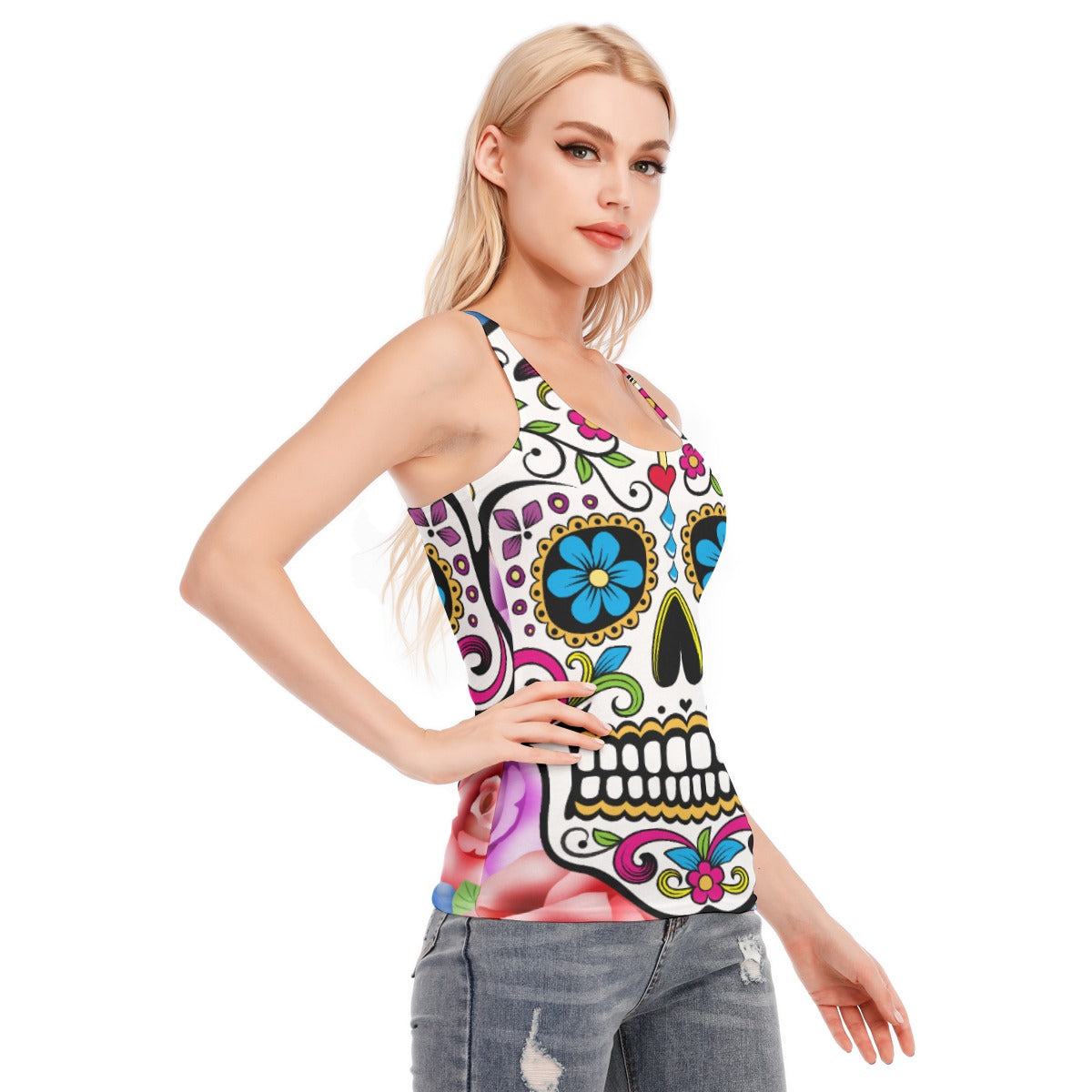 All-Over Print Women's Racer Vest | 190GSM Cotton