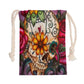 Beautiful floral sugar skull Drawstring Bag