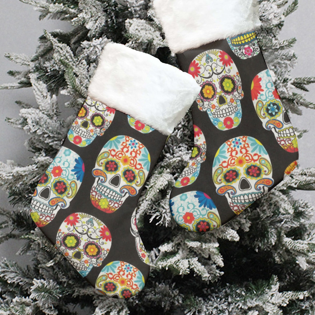 Sugar skull calaveras Christmas Socks