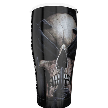 No see no hear no speak evils skull Halloween Tumbler 30oz