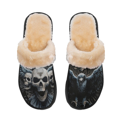 Gothic skull Home Plush Slippers