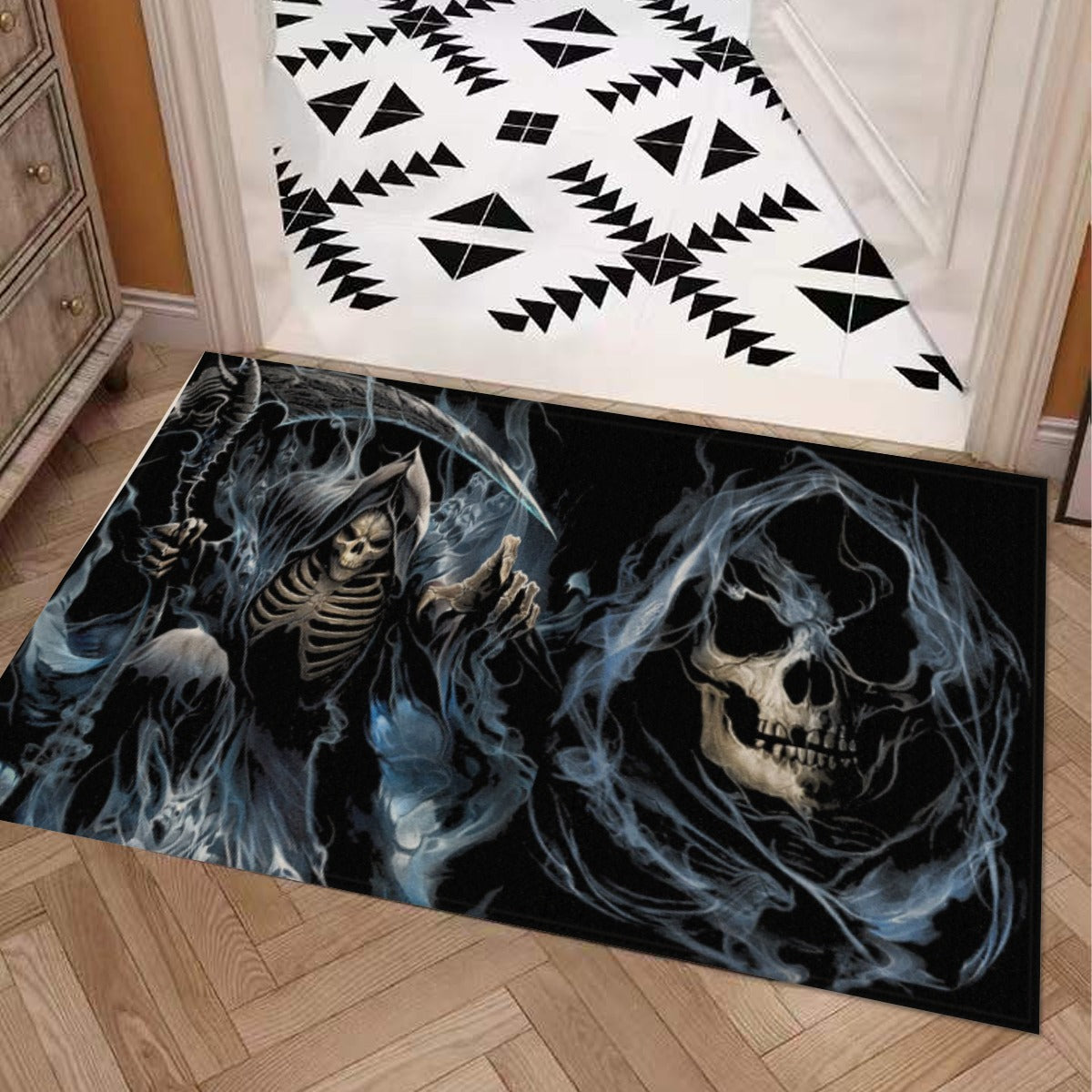 Grim reaper Halloween skull Door Mat