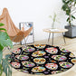 Floral sugar skull pattern day of the dead Foldable round mat