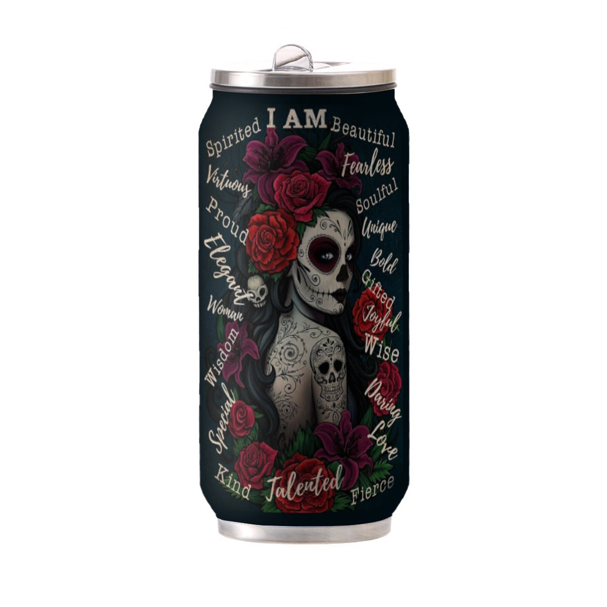 Sugar skull Can Thermos Cup