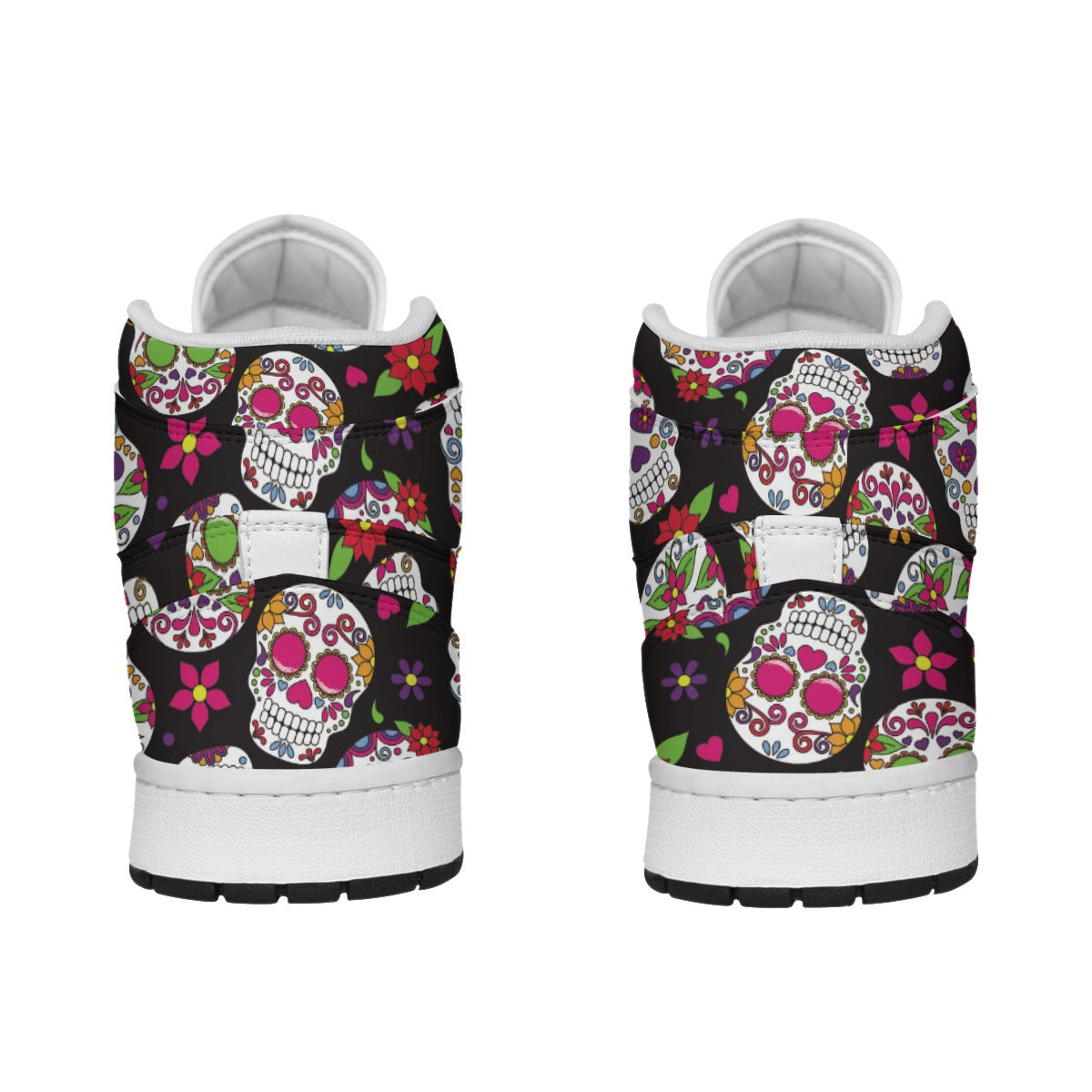 Sugar skull Day of the dead Women's Synthetic Leather Stitching Shoes