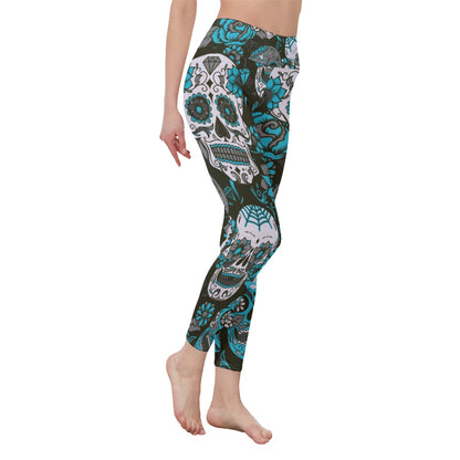 Sugar skull High Waist Leggings | Side Stitch Closure