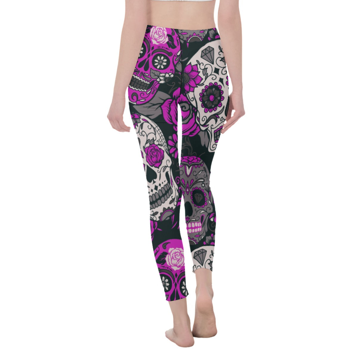 Purple sugar skull All-Over Print Casual Leggings