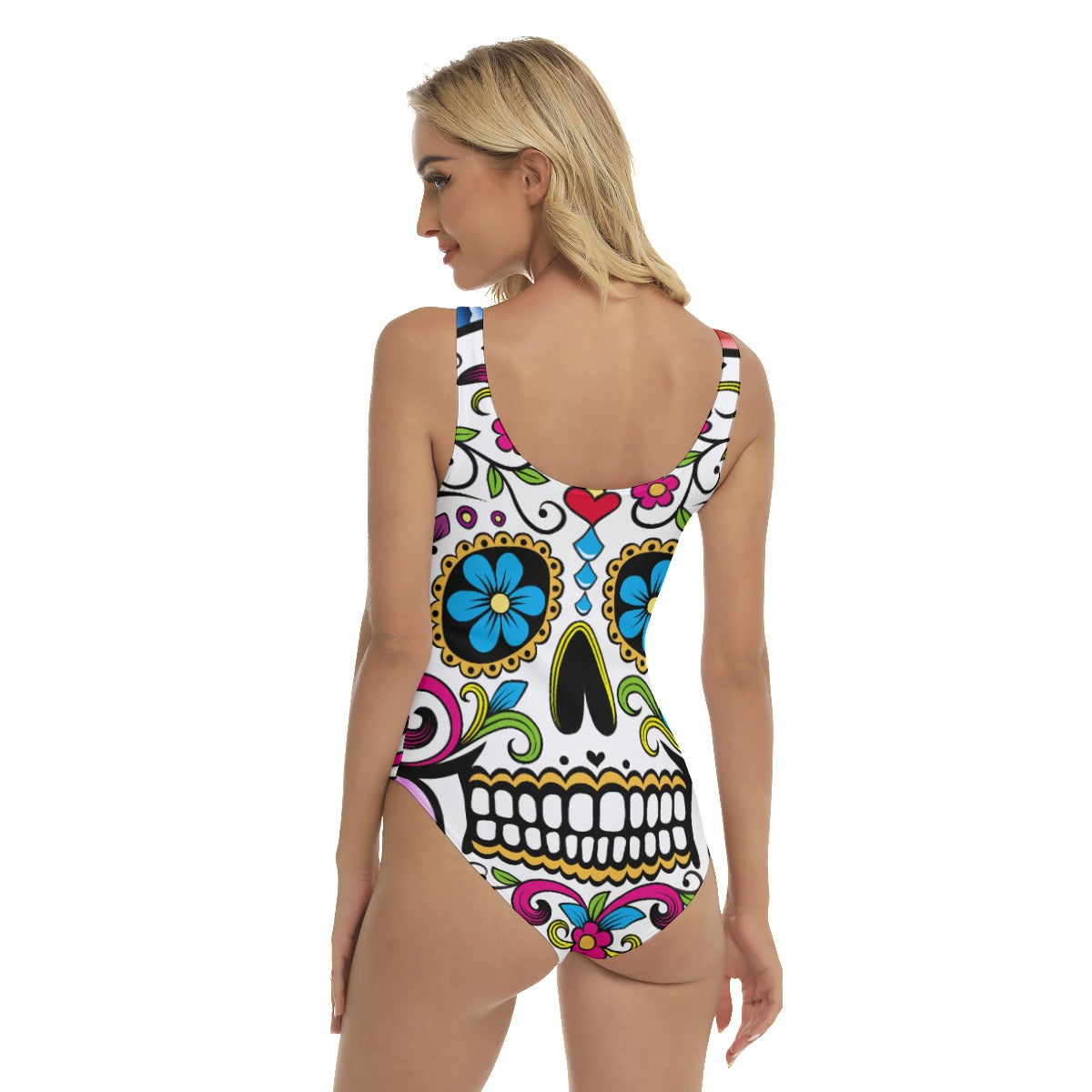 Dia de los muertos sugar skull Women's One-piece Swimsuit